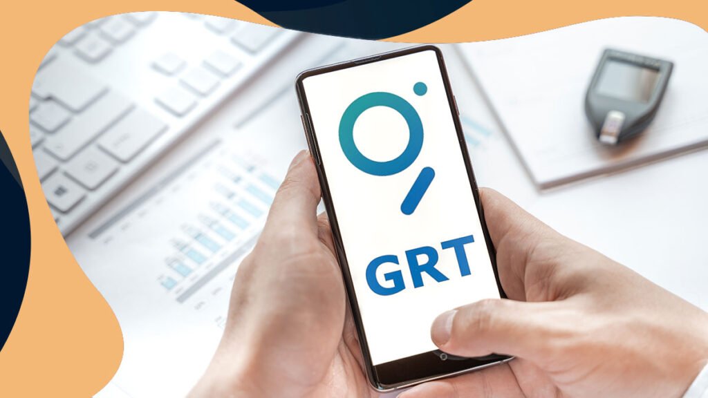 GRT logo on mobile phone display