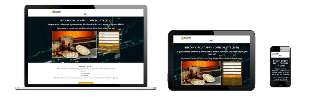 Site web du circuit Bitcoin : responsive design