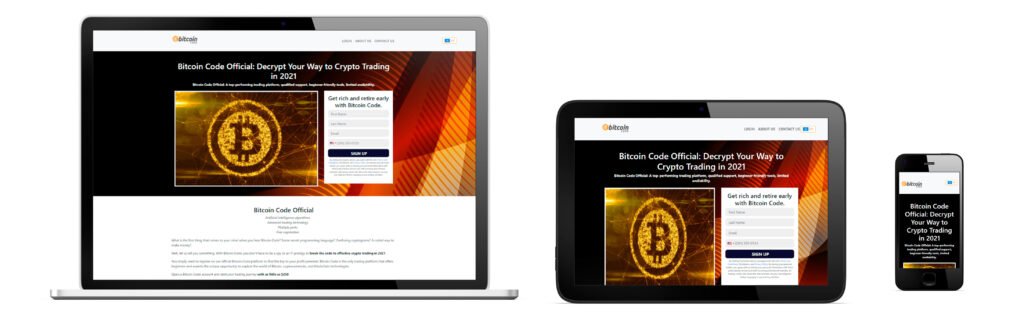 Bitcoin Code sítio Web reactivo