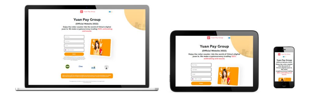 Yuan Pay Group design do site oficial