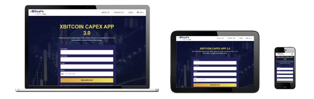 xBitcoin Capex site oficial em diferentes dispositivos